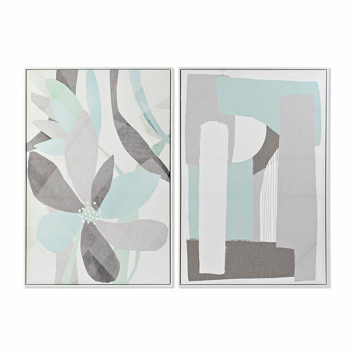 Tablou DKD Home Decor 83 x 4,5 x 123 cm Frunza a unei plante Scandinav (2 Unități)