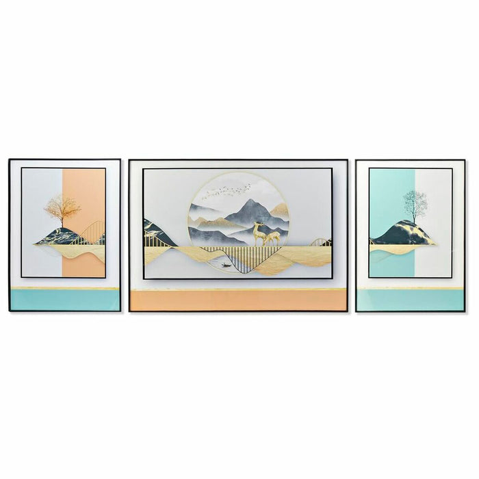 Set de 3 tablouri DKD Home Decor Munte Modern (200 x 3 x 70 cm)