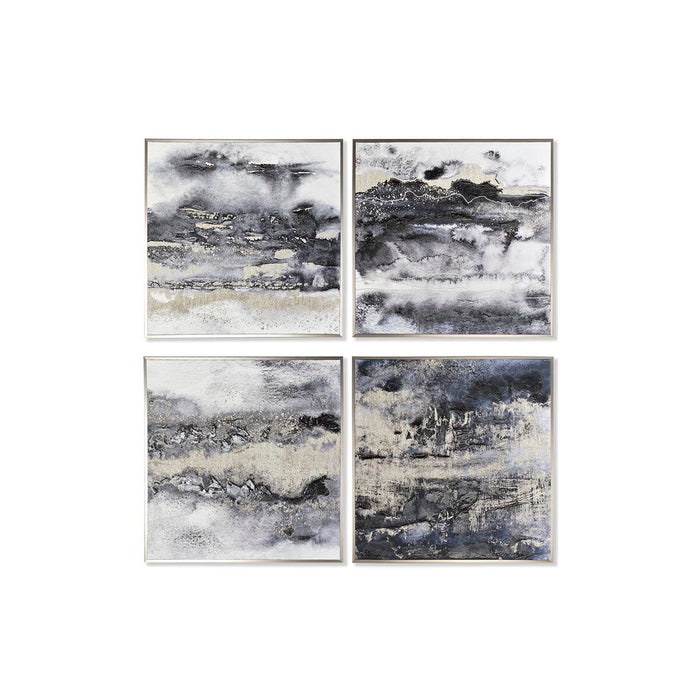 Tablou DKD Home Decor 79 x 2,5 x 79 cm Abstract Modern (4 Piese)