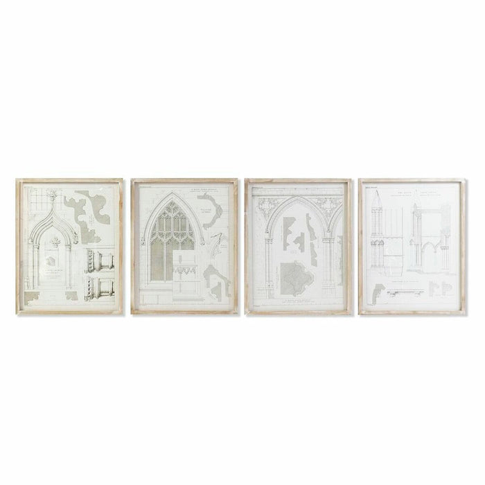 Tablou DKD Home Decor 50 x 2 x 65 cm Neoclasic (4 Piese)
