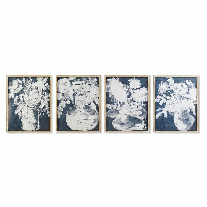 Tablou DKD Home Decor 55 x 2 x 70 cm Vază Shabby Chic (4 Piese)
