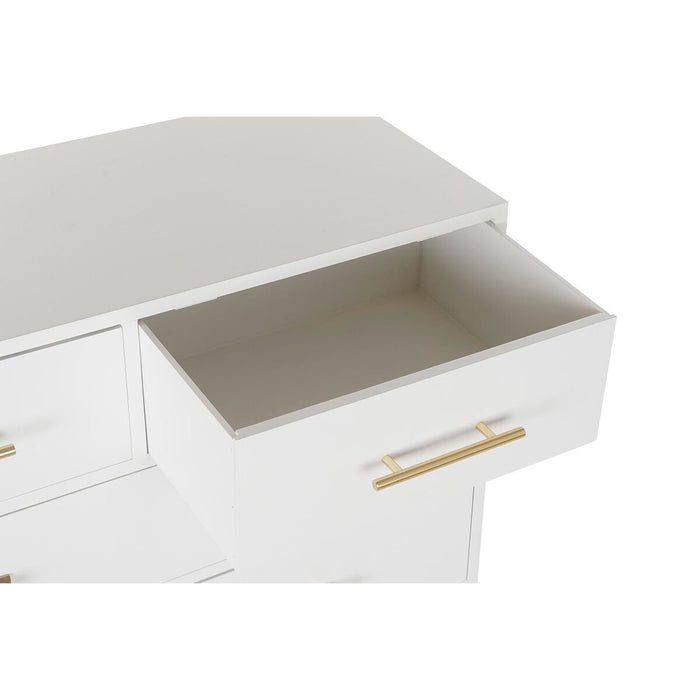 Comodă DKD Home Decor Natural Metal Alb Crem Lemn de paulownia (80 x 34 x 84 cm)