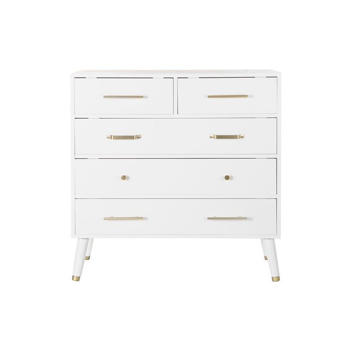 Comodă DKD Home Decor Natural Metal Alb Crem Lemn de paulownia (80 x 34 x 84 cm)