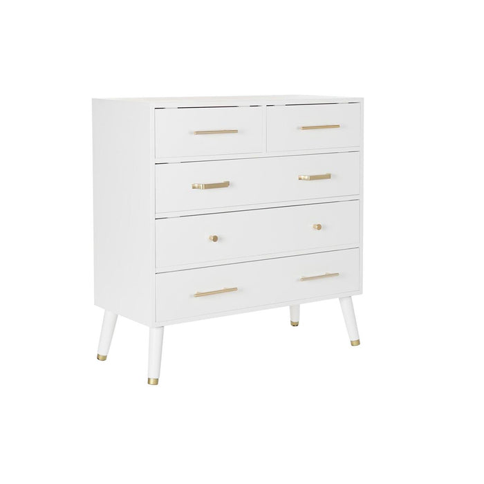 Comodă DKD Home Decor Natural Metal Alb Crem Lemn de paulownia (80 x 34 x 84 cm)