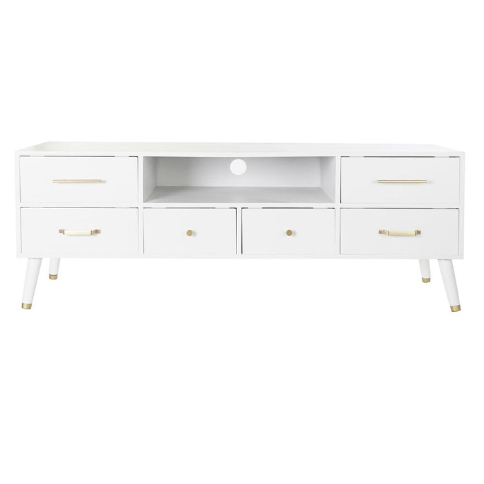 Mobilă TV DKD Home Decor Alb Metal MDF (140 x 52 x 40 cm)