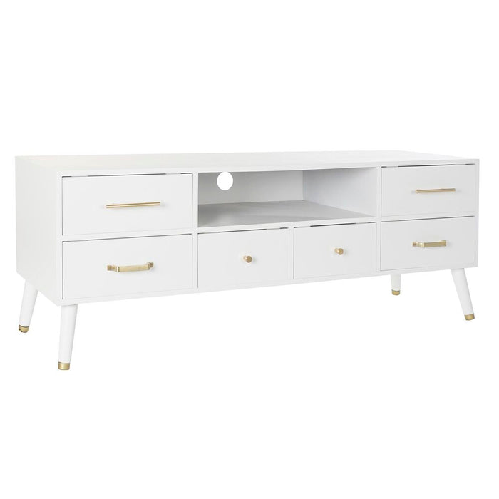 Mobilă TV DKD Home Decor Alb Metal MDF (140 x 52 x 40 cm)