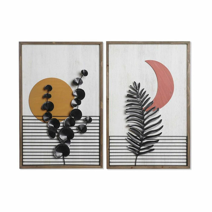 Tablou DKD Home Decor 51 x 3 x 76,5 cm Lună Scandinav (2 Unități)