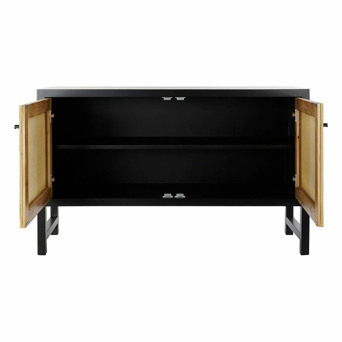 Servantă DKD Home Decor Negru Brad Natural Ratan (120 x 38 x 76 cm)
