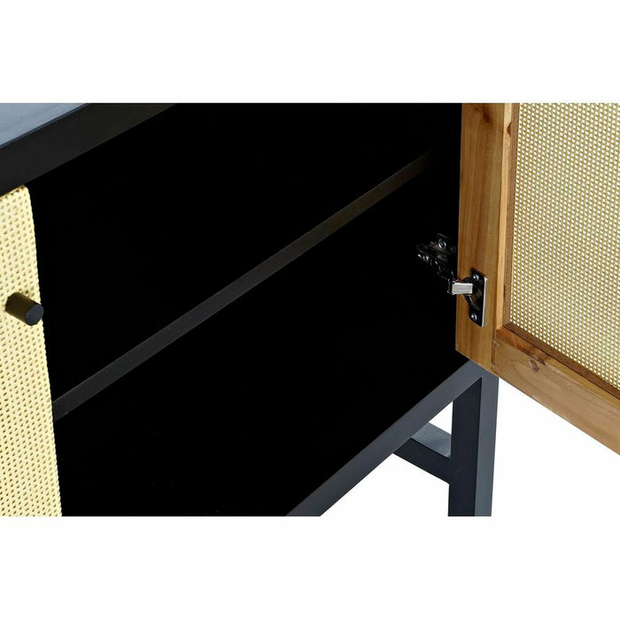 Servantă DKD Home Decor Negru Brad Natural Ratan (120 x 38 x 76 cm)