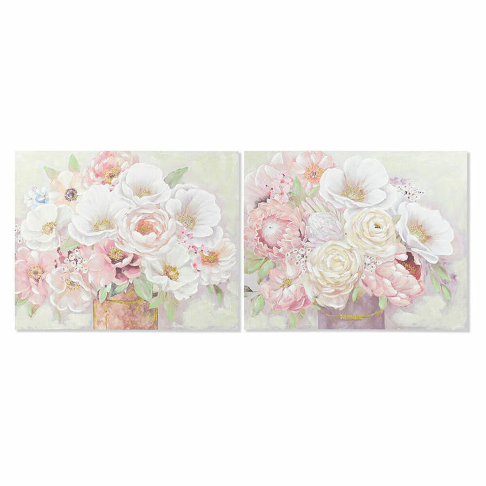 Tablou DKD Home Decor Vază 100 x 3 x 80 cm Shabby Chic (2 Unități)