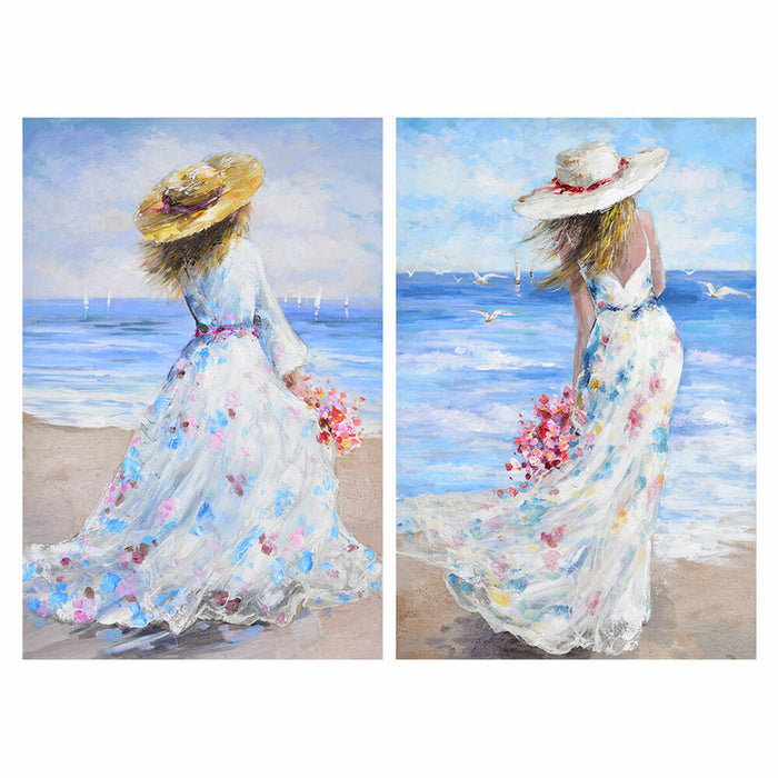 Tablou DKD Home Decor 80 x 3 x 120 cm Mediterană (2 Unități)