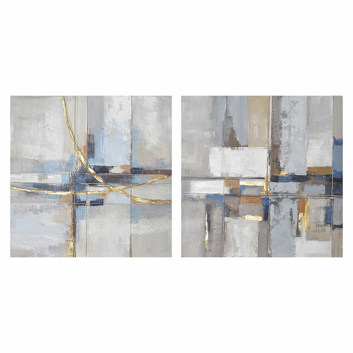 Tablou DKD Home Decor Abstract 100 x 3 x 100 cm Urban (2 Unități)