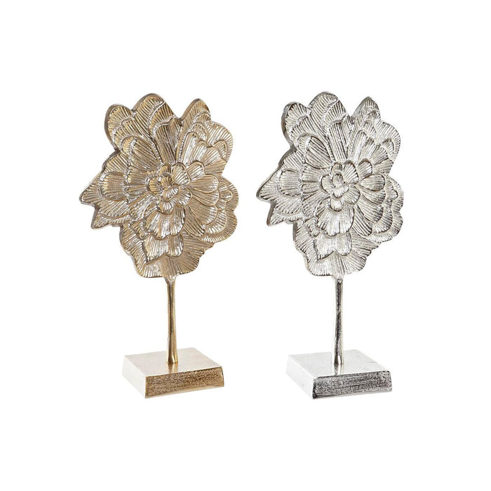 Figură Decorativă DKD Home Decor 22 x 10 x 38 cm Floare Șampanie Argintiu Oriental