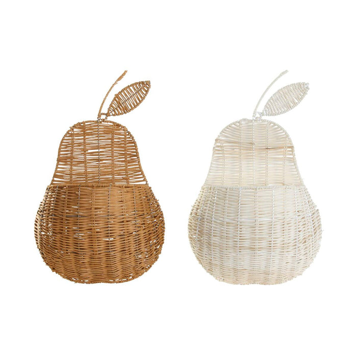 Coș DKD Home Decor Perete 55 x 33 x 14 cm Ratan (2 Unități)