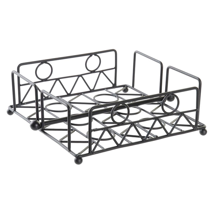 Suport pentru Șervețele DKD Home Decor Geometric Negru Metal 18 x 18 x 7 cm