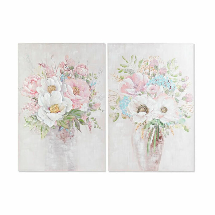 Tablou DKD Home Decor Vază 80 x 3 x 120 cm Shabby Chic (2 Unități)