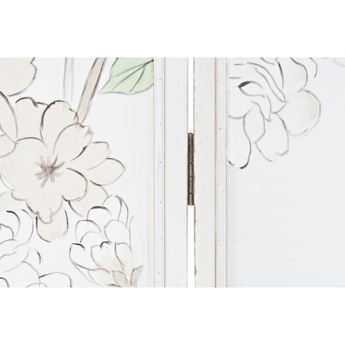 Paravan pliant DKD Home Decor Květiny Lemn Nailonas (150 x 2 x 180 cm)