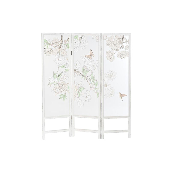 Paravan pliant DKD Home Decor Květiny Lemn Nailonas (150 x 2 x 180 cm)