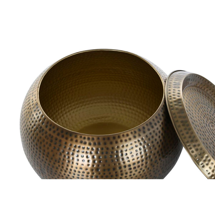 Masa laterală DKD Home Decor Glamour Auriu* Metal 66 x 66 x 40 cm