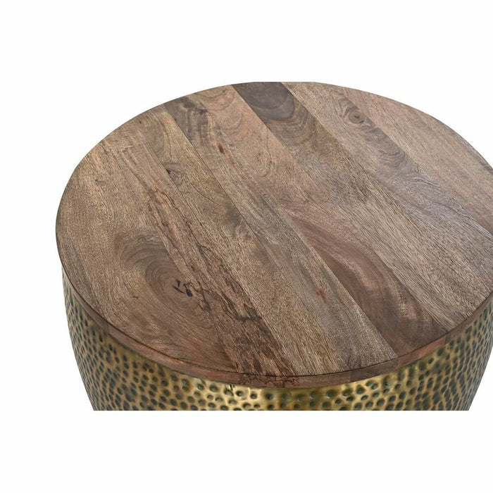 Masa de Cafea DKD Home Decor Auriu* Metal Lemn de mango 74 x 74 x 44 cm