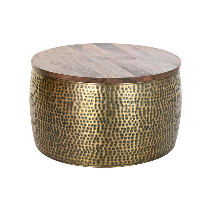 Masa de Cafea DKD Home Decor Auriu* Metal Lemn de mango 74 x 74 x 44 cm