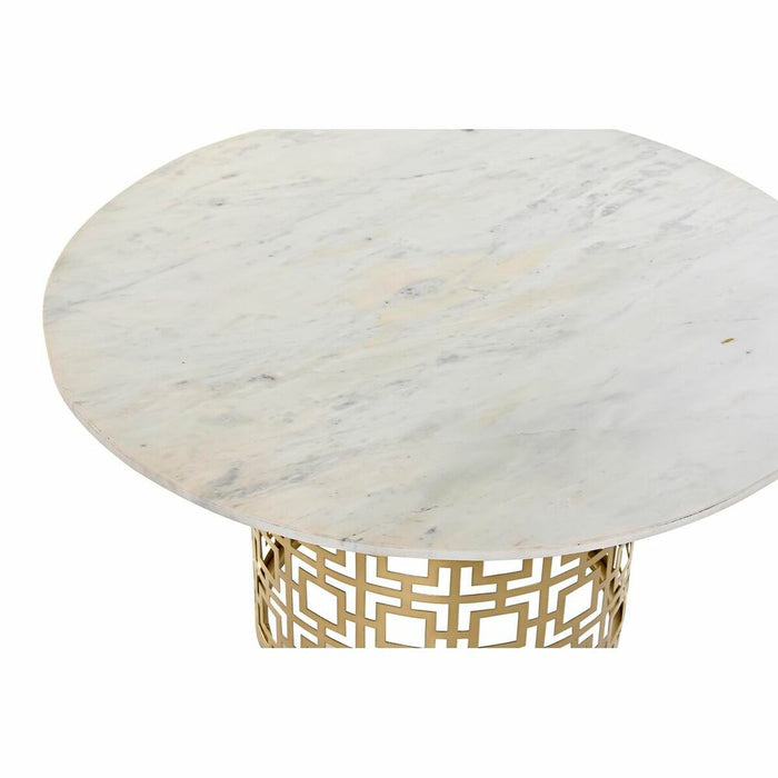 Masa de Cafea DKD Home Decor Alb Auriu* Metal Marmură 76 x 76 x 43 cm