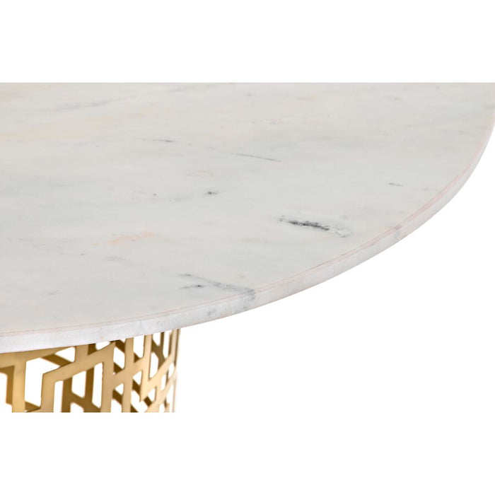 Masa de Cafea DKD Home Decor Alb Auriu* Metal Marmură 76 x 76 x 43 cm