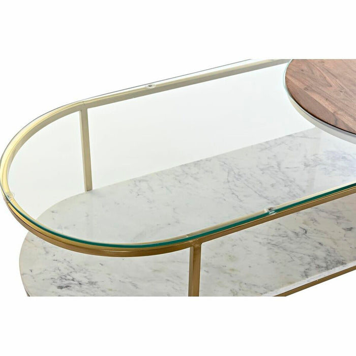 Masa de Cafea DKD Home Decor Glamour Auriu* Metal Marmură 116 x 50 x 43 cm