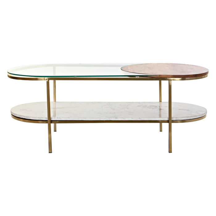 Masa de Cafea DKD Home Decor Glamour Auriu* Metal Marmură 116 x 50 x 43 cm