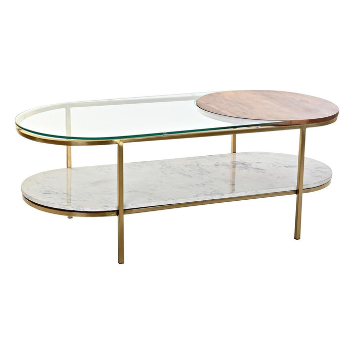 Masa de Cafea DKD Home Decor Glamour Auriu* Metal Marmură 116 x 50 x 43 cm