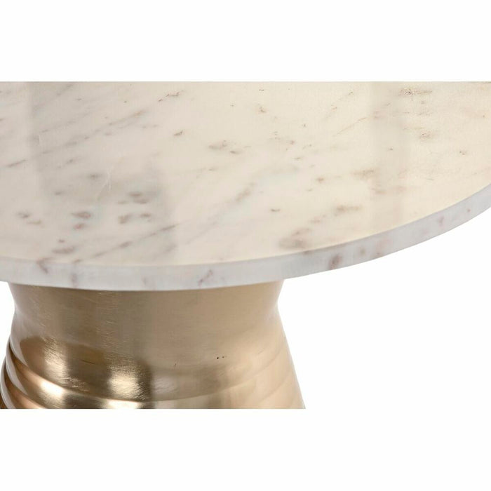 Masa laterală DKD Home Decor Alb Auriu* Metal Marmură 47 x 47 x 50 cm