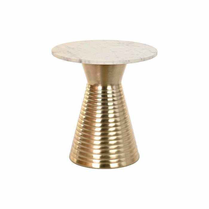 Masa laterală DKD Home Decor Alb Auriu* Metal Marmură 47 x 47 x 50 cm