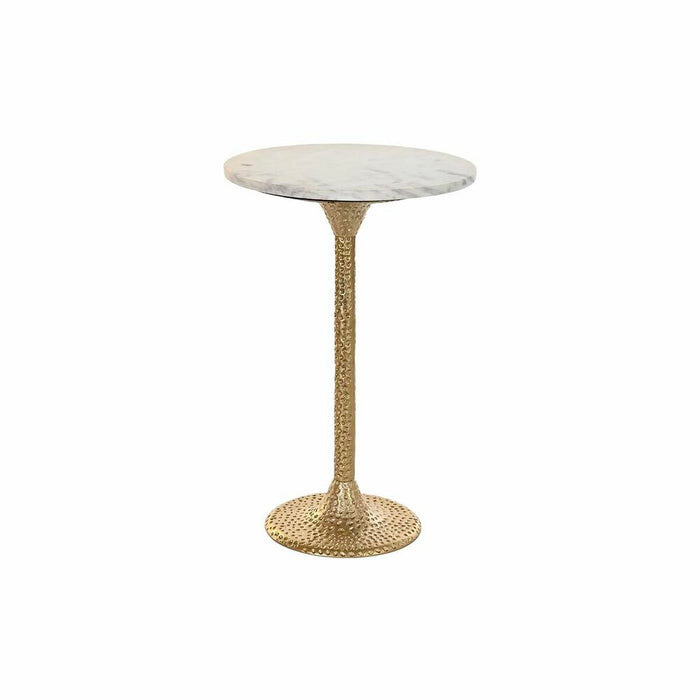 Masa laterală DKD Home Decor Alb Auriu* Aluminiu Marmură 40 x 40 x 61 cm