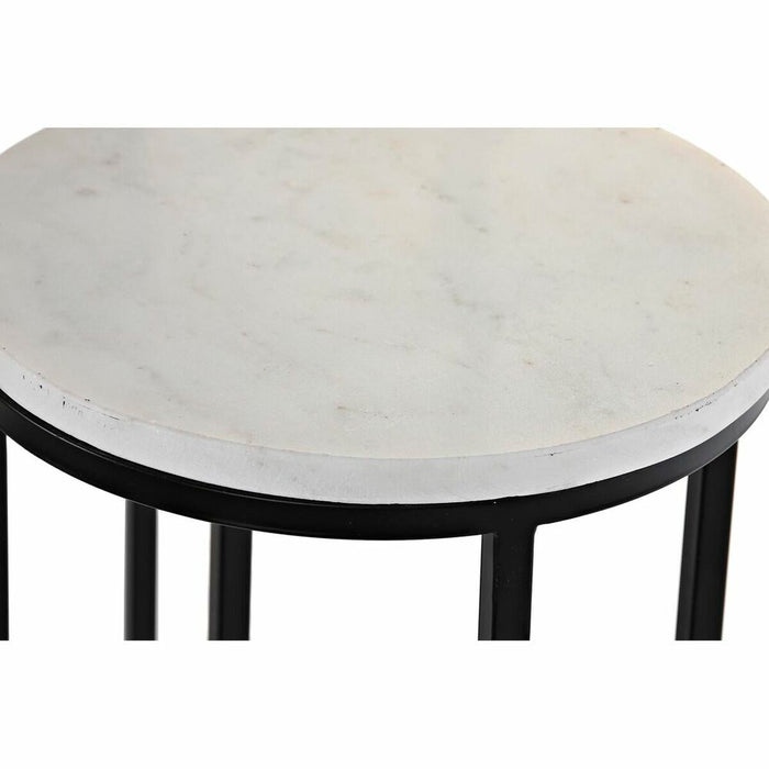Set de 2 Măsuțe DKD Home Decor Alb Negru 30,5 x 30,5 x 69 cm
