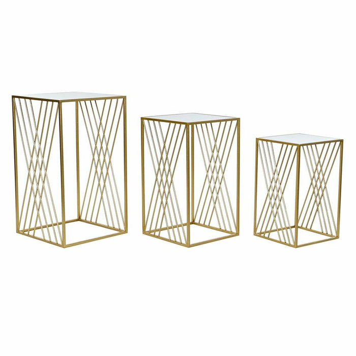 Set de 3 Măsuțe DKD Home Decor Auriu* 40 x 40 x 70 cm