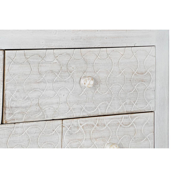 Comodă DKD Home Decor Alb Multicolor Metal Lemn de mango Indian 30 x 40 cm 112 x 35 x 75 cm
