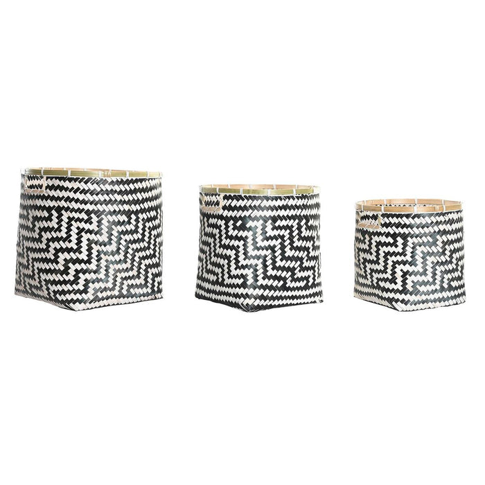 Set de Coșuri DKD Home Decor Colonial Bambus (40 x 40 x 39 cm)