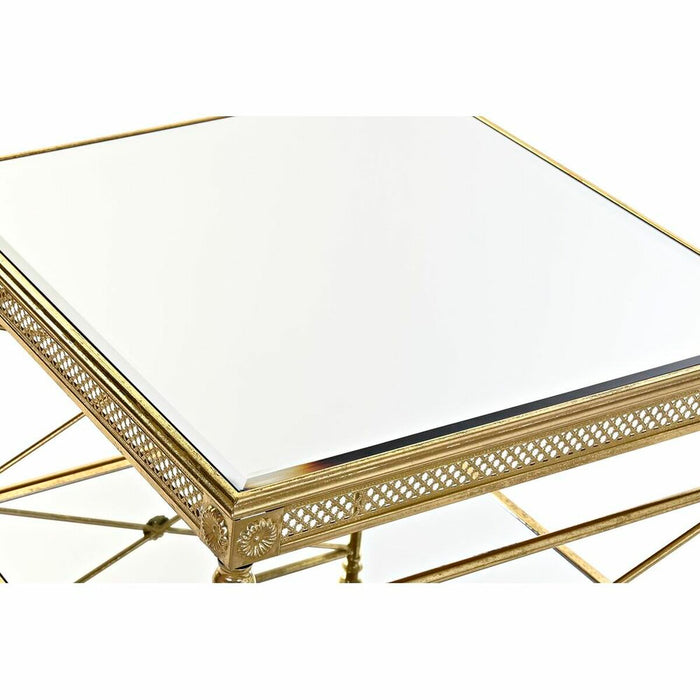 Masa laterală DKD Home Decor 62 x 62 x 51 cm Oglindă Auriu* Metal