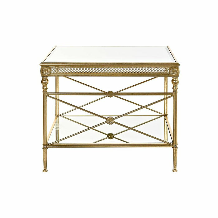Masa laterală DKD Home Decor 62 x 62 x 51 cm Oglindă Auriu* Metal