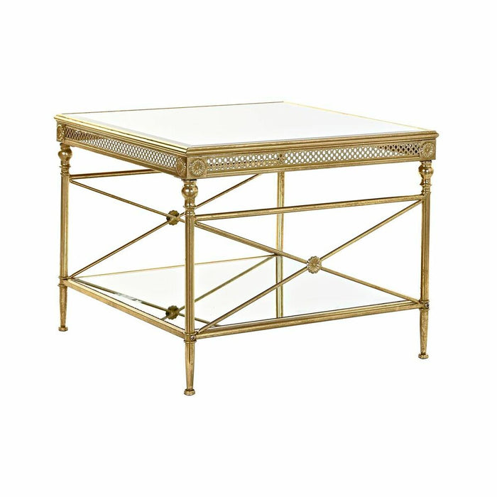 Masa laterală DKD Home Decor 62 x 62 x 51 cm Oglindă Auriu* Metal