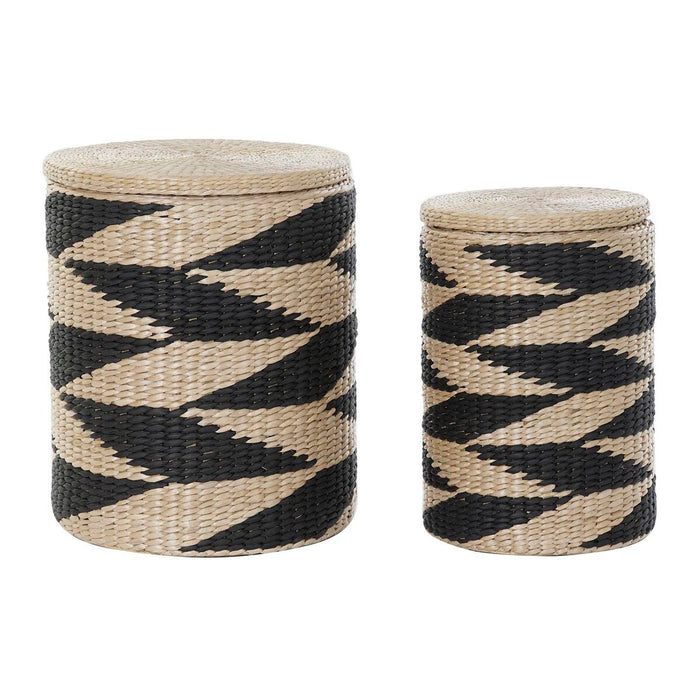 Coș pentru rufe murdare DKD Home Decor Negru Natural Lemn MDF 41 x 41 x 51 cm