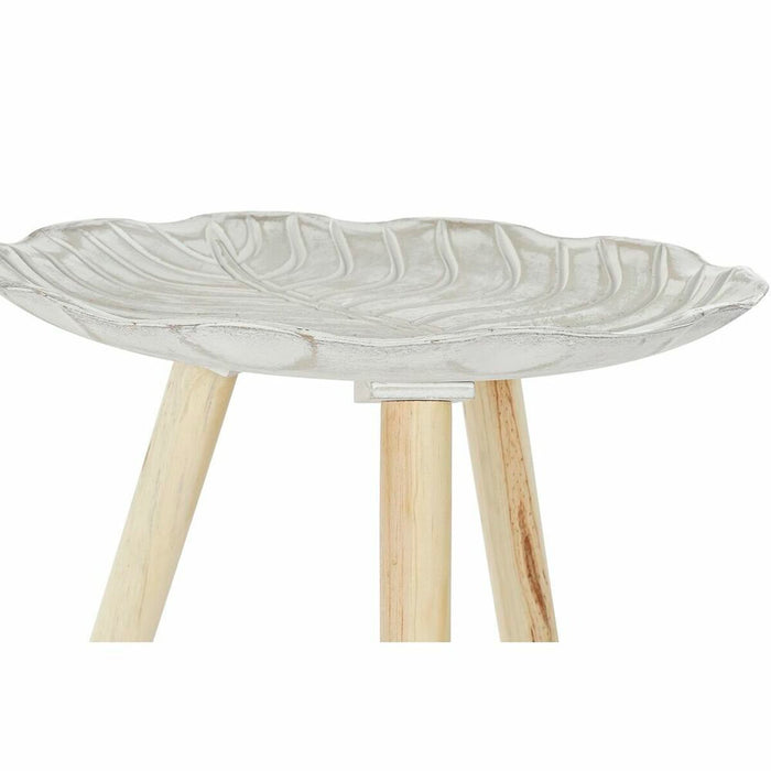 Masa laterală DKD Home Decor Alb Bej Lemn Brad Lemn MDF 40 x 40 x 45 cm  (2 Unități)