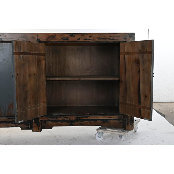 Servantă DKD Home Decor Negru Albastru Lemn Maro (170 x 48 x 85 cm)