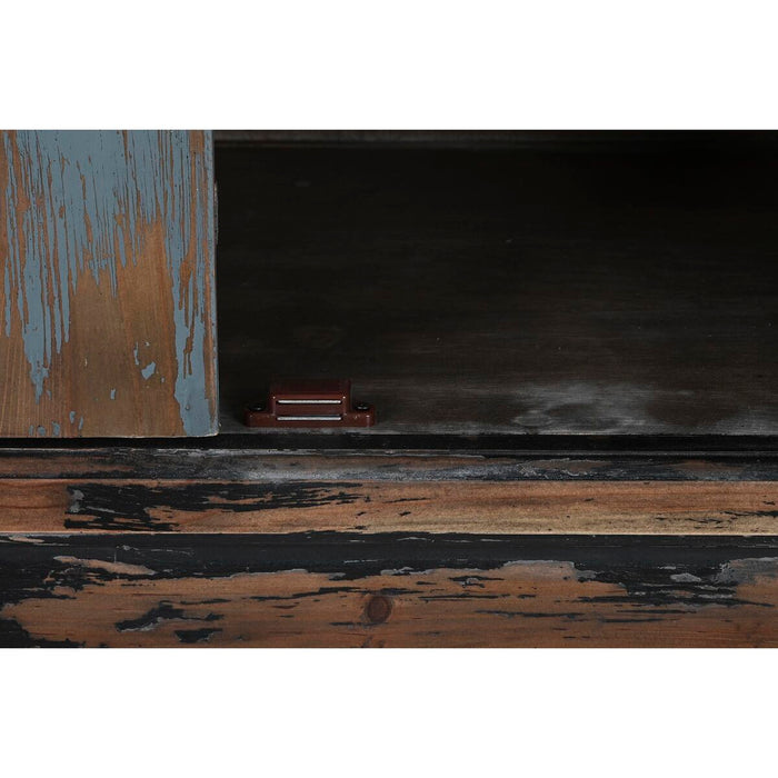 Servantă DKD Home Decor Negru Albastru Lemn Maro (170 x 48 x 85 cm)