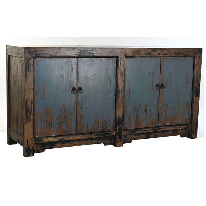 Servantă DKD Home Decor Negru Albastru Lemn Maro (170 x 48 x 85 cm)