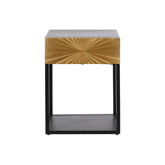 Noptieră DKD Home Decor Auriu* 35 x 40 x 55 cm Negru Metal Lemn