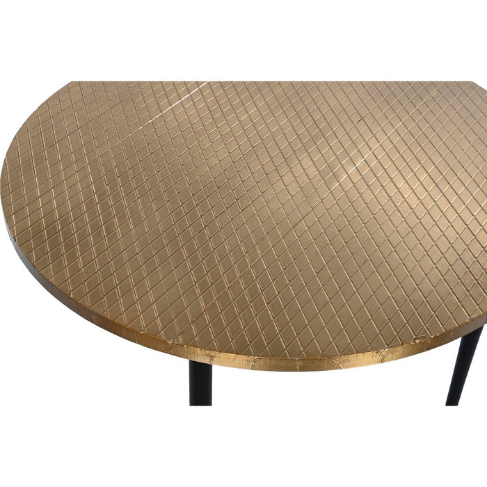 Masa de Cafea DKD Home Decor Glamour Negru Auriu* Lemn Metal 85 x 85 x 45 cm