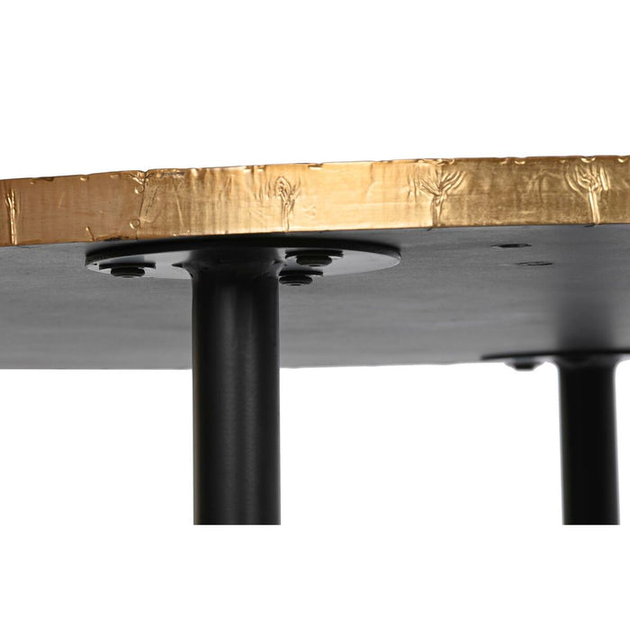 Masa de Cafea DKD Home Decor Glamour Negru Auriu* Lemn Metal 85 x 85 x 45 cm