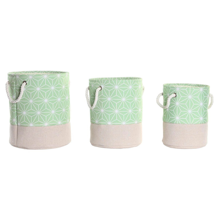 Set de Coșuri DKD Home Decor Poliester EVA Geometric (30 x 30 x 35 cm)