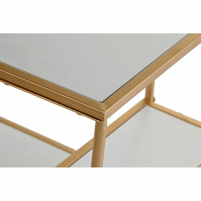 Masa laterală DKD Home Decor Auriu* Metal MDF Alb (50 x 40 x 55,5 cm)